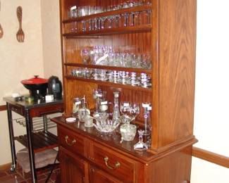 Dining room hutch and stemware