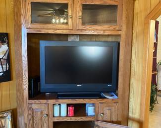 Corner Entertainment center and Sanyo TV