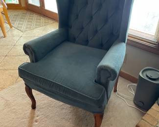 . .. accent  chair in blue