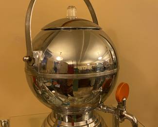 Silver plate Art Deco coffee dispenser with Bakelite details 
