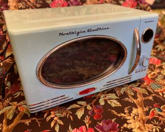 Nostalgia Electrics baby blue retro microwave
