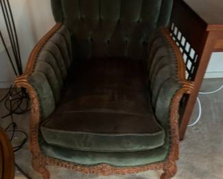  Victorian style velvet upholstered chair,