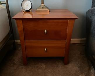 Bedside table and lamp