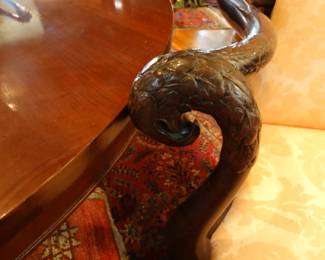 Detail of Chair Arms w/ Carved Eagle Heads