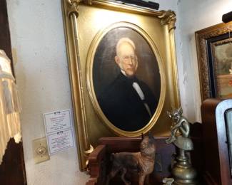 An Old Paper Note on Back of Wive States:"Capt. Amos (Sea) Hollowell of Portland Maine & Wife Abigail Pained in 1840 Attrib. William Matthew Prior"