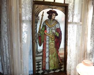 Standing Coralene Portrait of Christopher Columbus Expressly Made for The Chicago World's Fair, The Columbian  Exabition in 1893! It is the Only 1 known to exist.!