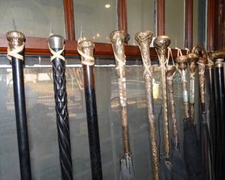 Orlled Gold Handled Canes & Parasols