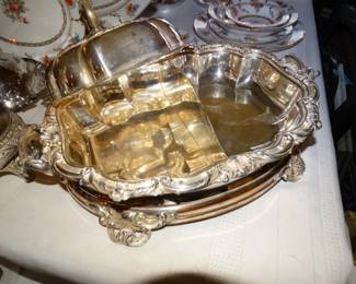 A 1st Period Antique Sheffield Silver Divided Dish w/ Lid (1790 - 1820)