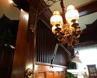 Wall Mounted Brass 5 Light Chandelier belonged to Kay Star