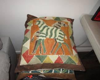 Lots of ethnic pillows