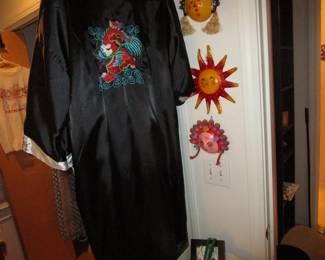 Satin vintage embroidery robe 