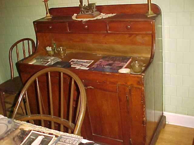 great dry sink, copper lined sink area