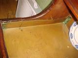 Copper sink lining, appears original