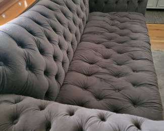 Beautiful deep gray chesterfield sofa 450.00