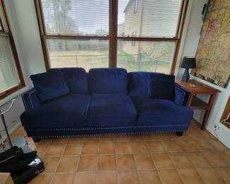 Gorgeous riveted cobalt blue couch 275.00