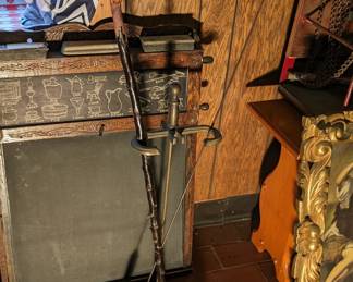 Walking Cane. Fire Place Tool Holder. Chicken Leg Snare.