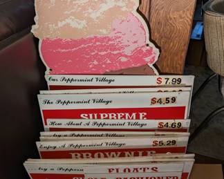 Peppermint Village Ice Cream Signs