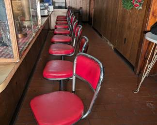 Vintage Ice Cream Parlor Chairs. The Ice Bar Counter is also for sale.