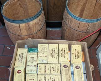 Large Assortment of Tea's. Candy Barrels. 