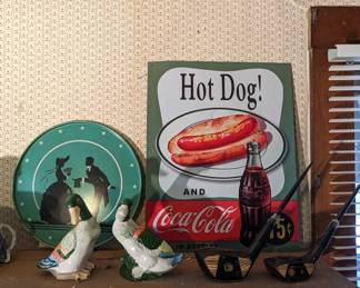 Ceramic Ducks. Signs. Golf Club Pens.