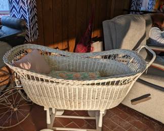 Vintage Whicker Baby Buggy