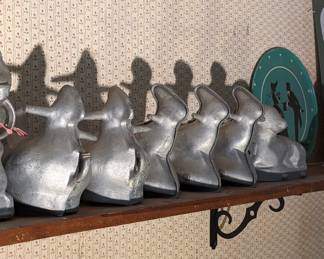 Vintage Chicken, Rabbit and Lamp Cake Molds.