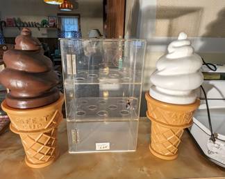 Large Ice Piggy Banks. Ice Cream Cone Holder.
