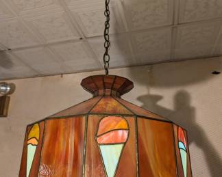  Tiffany Style Stained Glass Ice Cream Light.