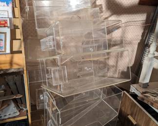 Large lot of Acrylic Bins used for storing Coffee.