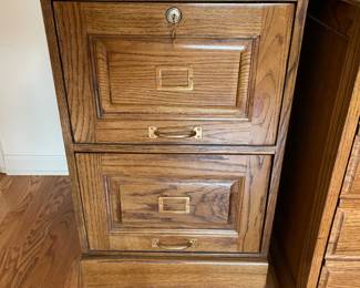 SHORT WOODEN FILE CABINET