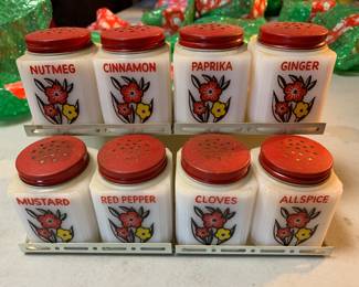 50+  Vintage Spice Holders w/ Racks