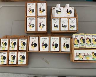 50+ Vintage Spice Holders w/ Racks