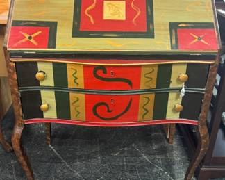 Hand Painted Artistic Secretary Desk