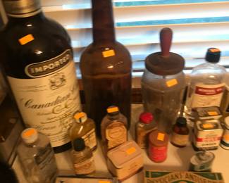 Old time bottles and tins!
