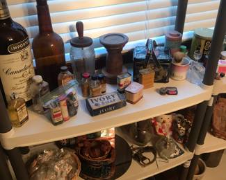 Neat old advertising tins and bottles! Old stereoscope viewer and slides!