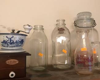Milk bottles and grinder!