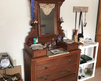 Eastlake dresser with center marble top!
