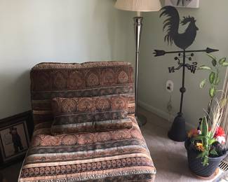 The other armless chair! Floor lamp, one of 3 in the house and country decor!