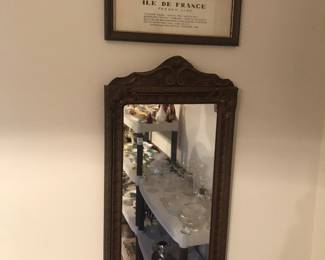 Nice framed mirror and print!