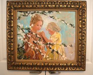 mid century oil on canvas 