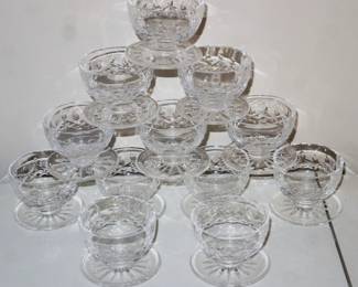 lot 12 Waterford Lismore footed sherberts