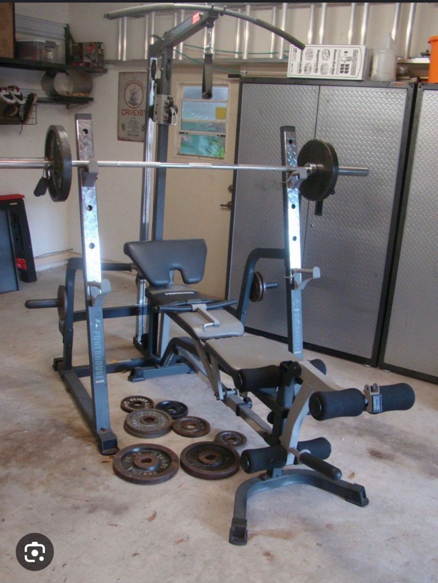 Weight bench/cable machine combo