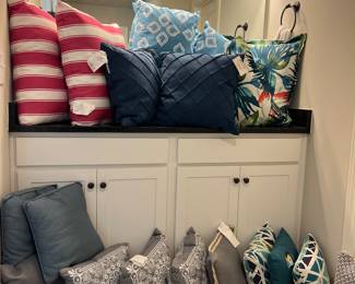 Brand new pillows, mostly outdoor, some indoor 