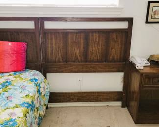Drexel Twin headboard set with side table