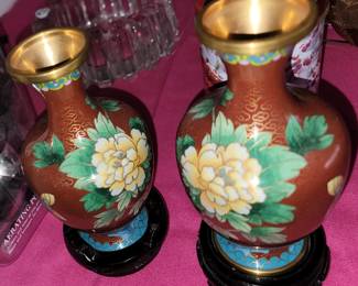 Cloisonne vases 