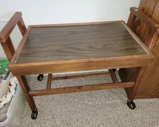Teak tv cart