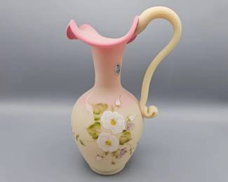 VERY RARE! Fenton for Joyce Colella Limited Edition Burmese Pitcher 'Circle Of Love" #10/53