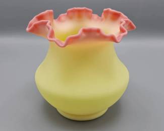 Fenton Burmese Satin Vase