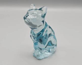 Fenton Blue Glass Cat
