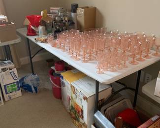 Arcoroc Pink Swirl Glass, Made in France Set